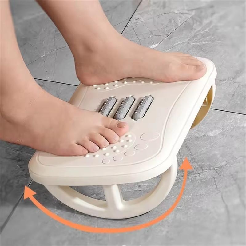 Footrest Under Desk - ～持ち運び可能なフットレスト。デスク下に設置できる、人間工学に基づいたフットスツール。マッサージローラー付き。自宅やオフィスでの作業に最適。迅速発送。