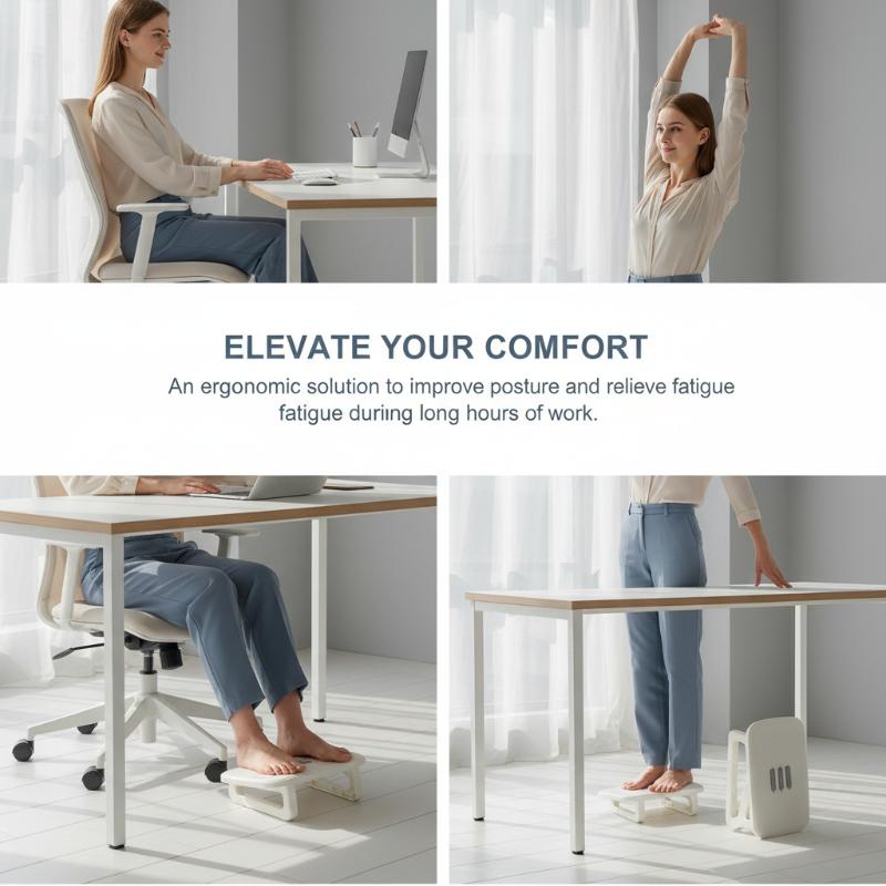 ～持ち運び可能なフットレスト。デスク下に設置できる、人間工学 - Footrest Under Desk のレビューと価格